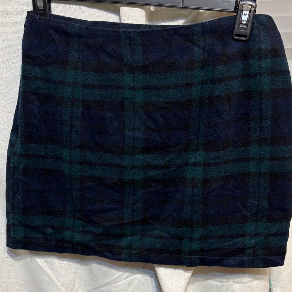 Plaid Mini Skirt - Green and Navy